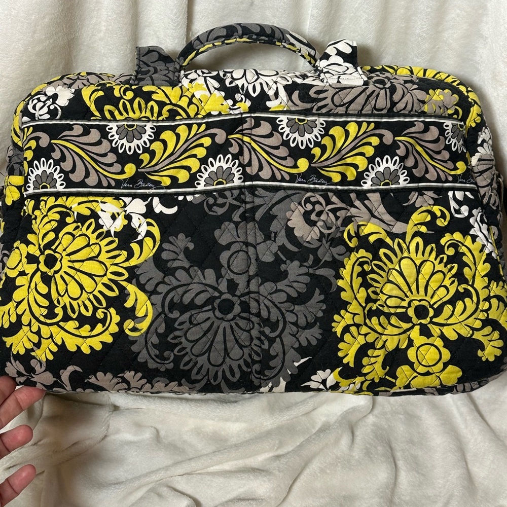 Vera Bradley Black and Yellow Floral Weekender Bag could be laptop bag too - Picture 1 of 3